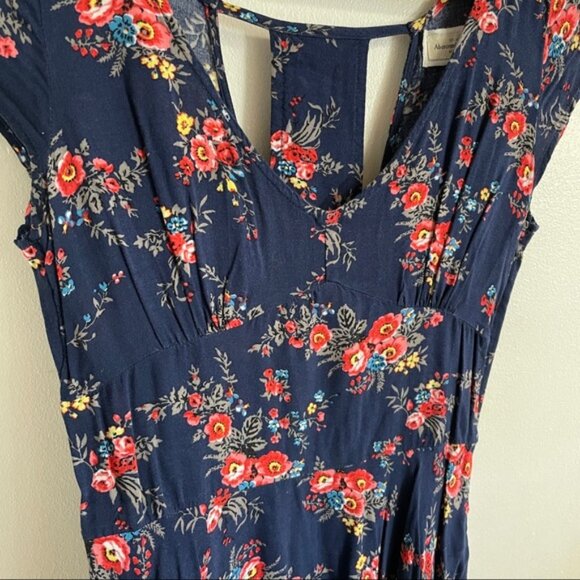Abercrombie & Fitch Navy Floral Mini Dress with Back Cutout - Picture 2 of 9